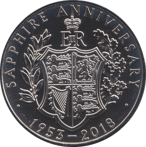 2018 BRILLIANT UNCIRCULATED £5 SAPPHIRE 45TH ANNIVERSARY BU - £5 BU - Cambridgeshire Coins