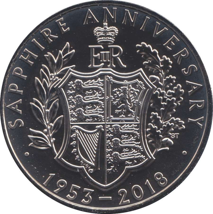 2018 BRILLIANT UNCIRCULATED £5 SAPPHIRE 45TH ANNIVERSARY BU - £5 BU - Cambridgeshire Coins