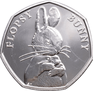 2018 BRILLIANT UNCIRCULATED 50P COIN BEATRIX POTTER FLOPSY BUNNY SEALED - Beatrix Potter - Cambridgeshire Coins