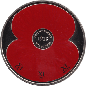 2018 BRILLIANT UNCIRCULATED JERSEY £5 REMEMBRANCE POPPY BU - £5 BU - Cambridgeshire Coins