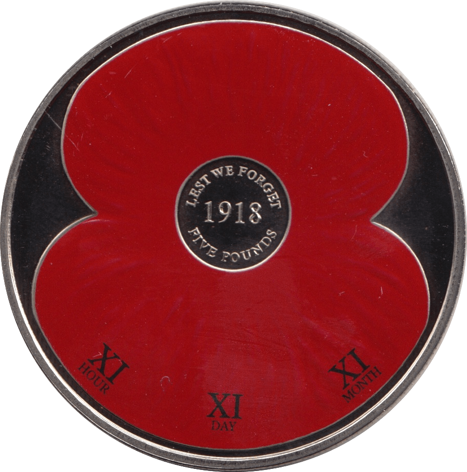2018 BRILLIANT UNCIRCULATED JERSEY £5 REMEMBRANCE POPPY BU - £5 BU - Cambridgeshire Coins