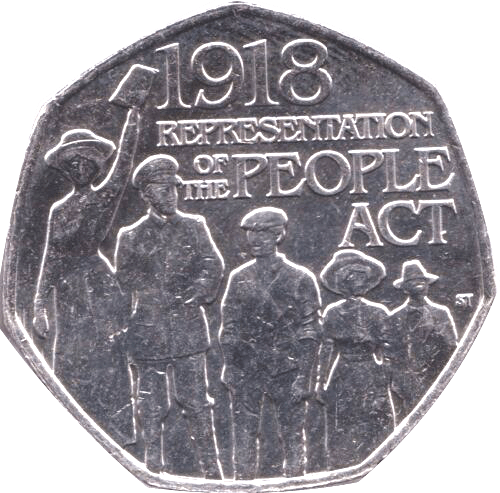 2018 CIRCULATED 50P REPRESENTATION OF THE PEOPLE - 50P CIRCULATED - Cambridgeshire Coins