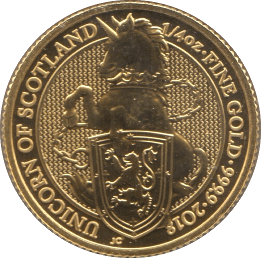 2018 GOLD 1/4 OUNCE UNICORN OF SCOTLAND QUEENS BEASTS - GOLD BRITANNIAS - Cambridgeshire Coins