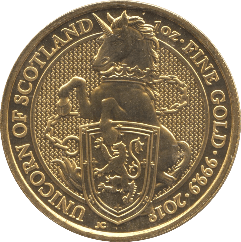 2018 GOLD ONE OUNCE UNICORN OF SCOTLAND QUEENS BEASTS - GOLD BRITANNIAS - Cambridgeshire Coins