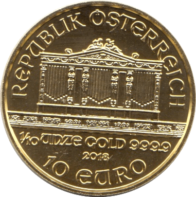 2018 GOLD PROOF 1/10TH OUNCE AUSTRIA PHILHARMONIKER - Gold World Coins - Cambridgeshire Coins