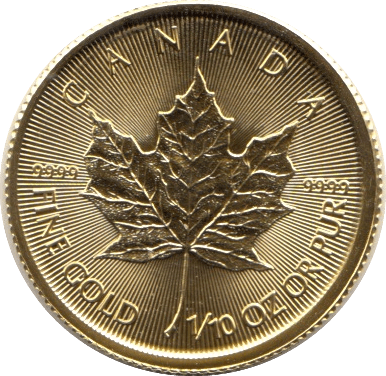 2018 GOLD PROOF 1/10TH OUNCE MAPLE 5 DOLLAR - Gold World Coins - Cambridgeshire Coins