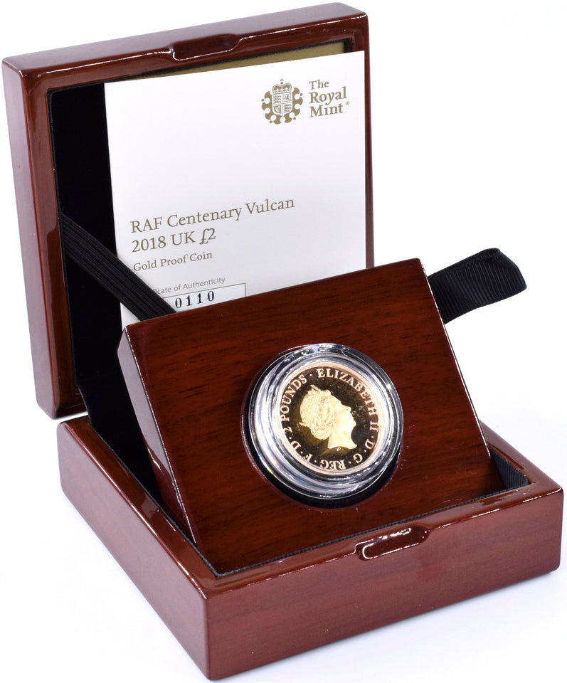 2018 Gold Proof £2 Avro Vulcan Bomber Coin BOX COA Double Sovereign - Gold Proof £2 - Cambridgeshire Coins
