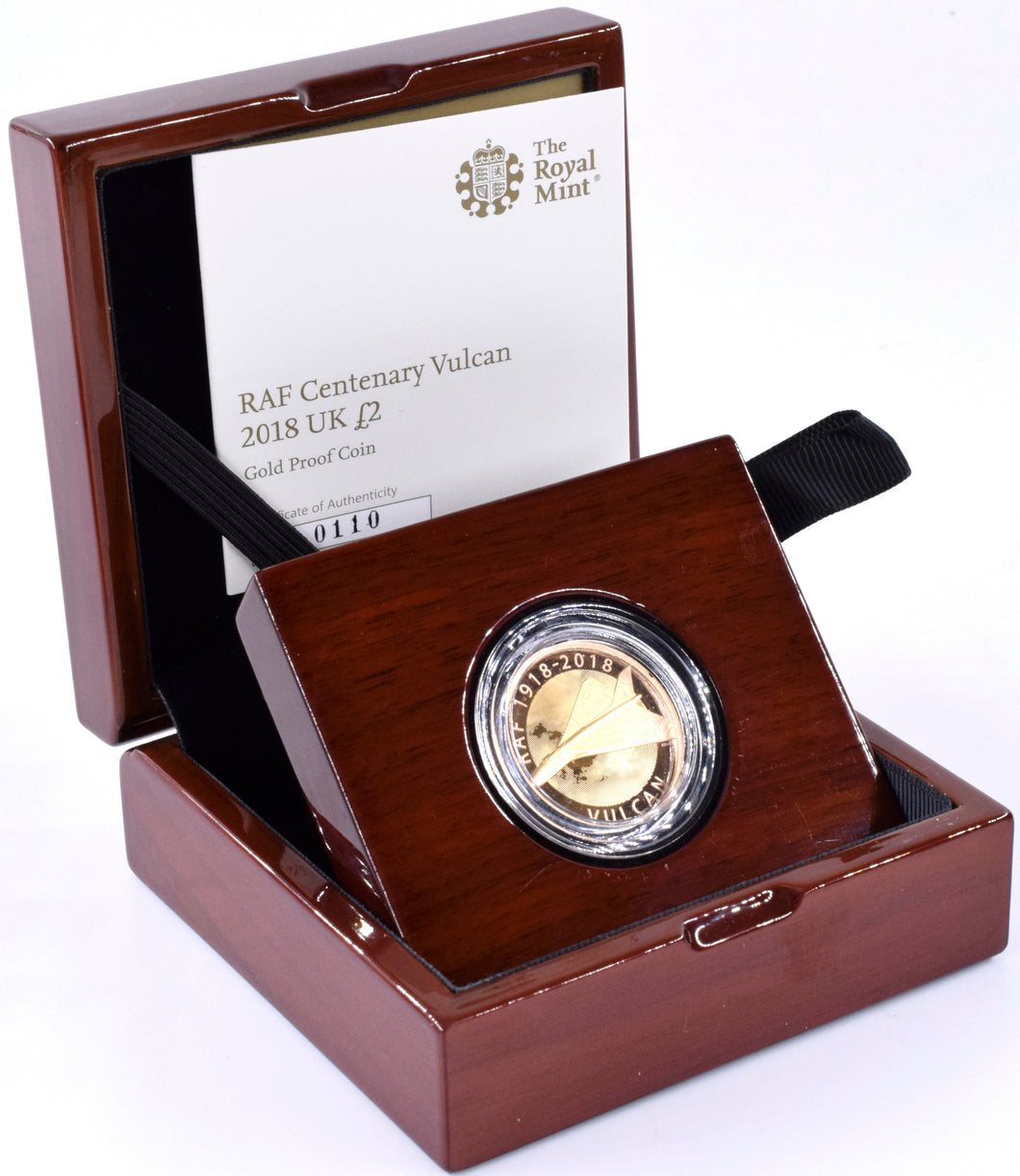 2018 Gold Proof £2 Avro Vulcan Bomber Coin BOX COA Double Sovereign - Gold Proof £2 - Cambridgeshire Coins