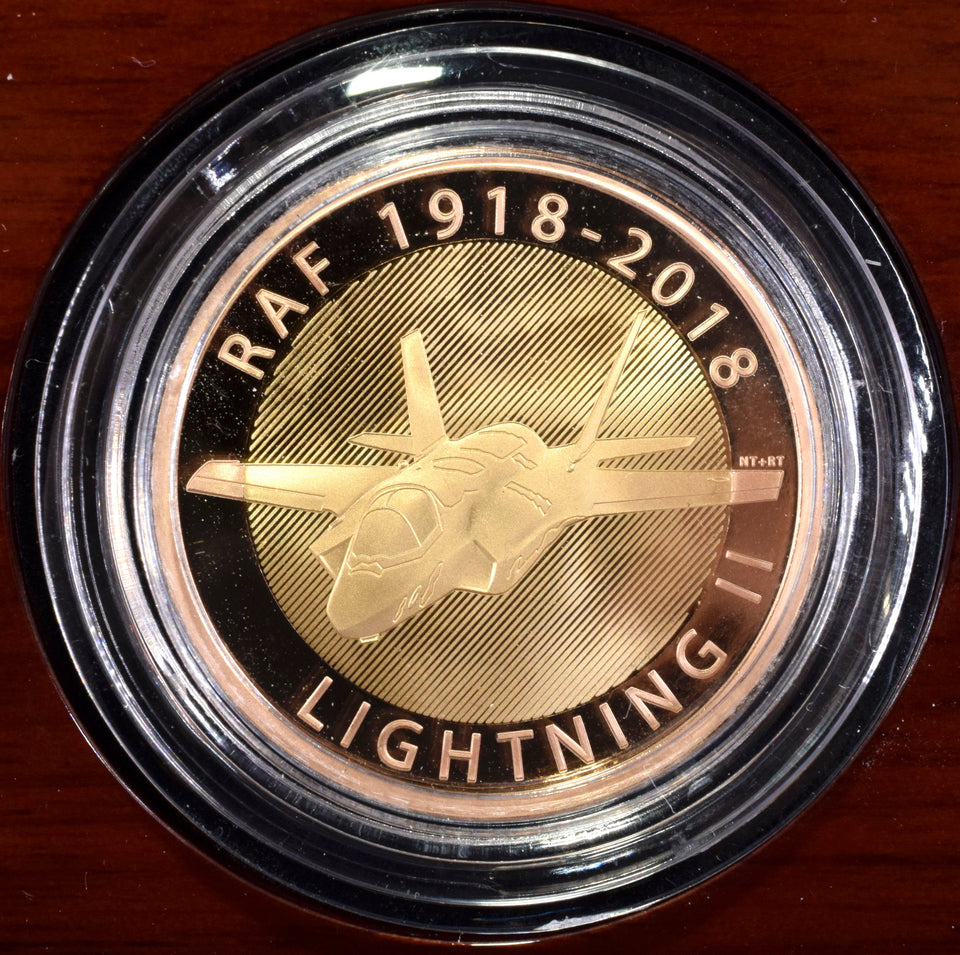 2018 Gold Proof £2 RAF F-35 Lightning Coin BOX COA Double Sovereign - Gold Proof £2 - Cambridgeshire Coins