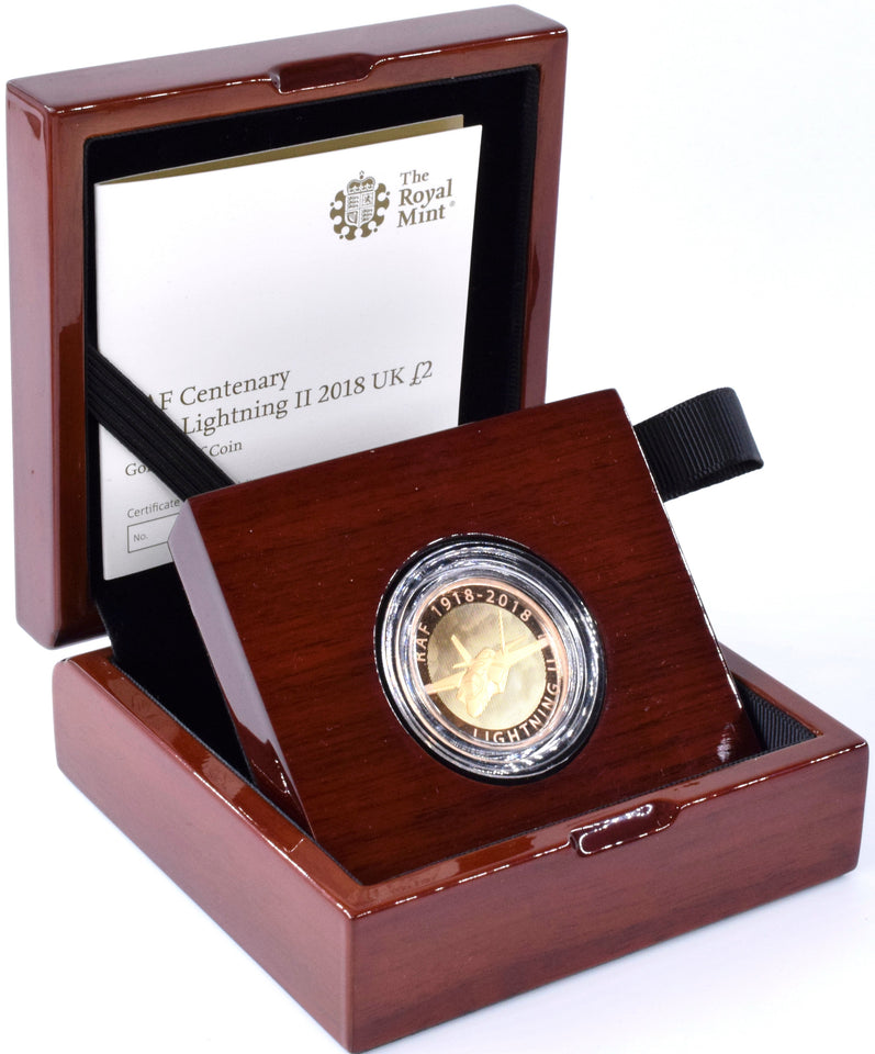 2018 Gold Proof £2 RAF F-35 Lightning Coin BOX COA Double Sovereign - Gold Proof £2 - Cambridgeshire Coins