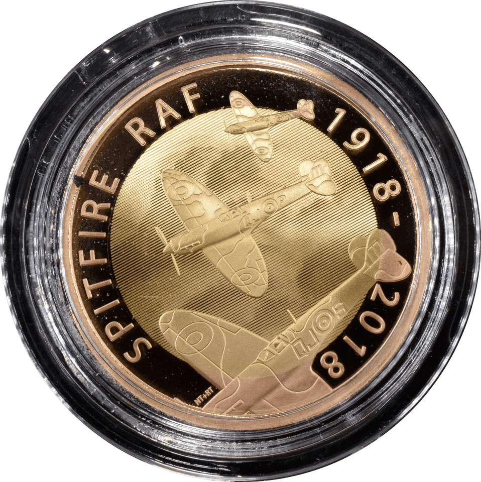 2018 Gold Proof £2 RAF Spitfire Coin BOX COA Double Sovereign - Gold Proof £2 - Cambridgeshire Coins