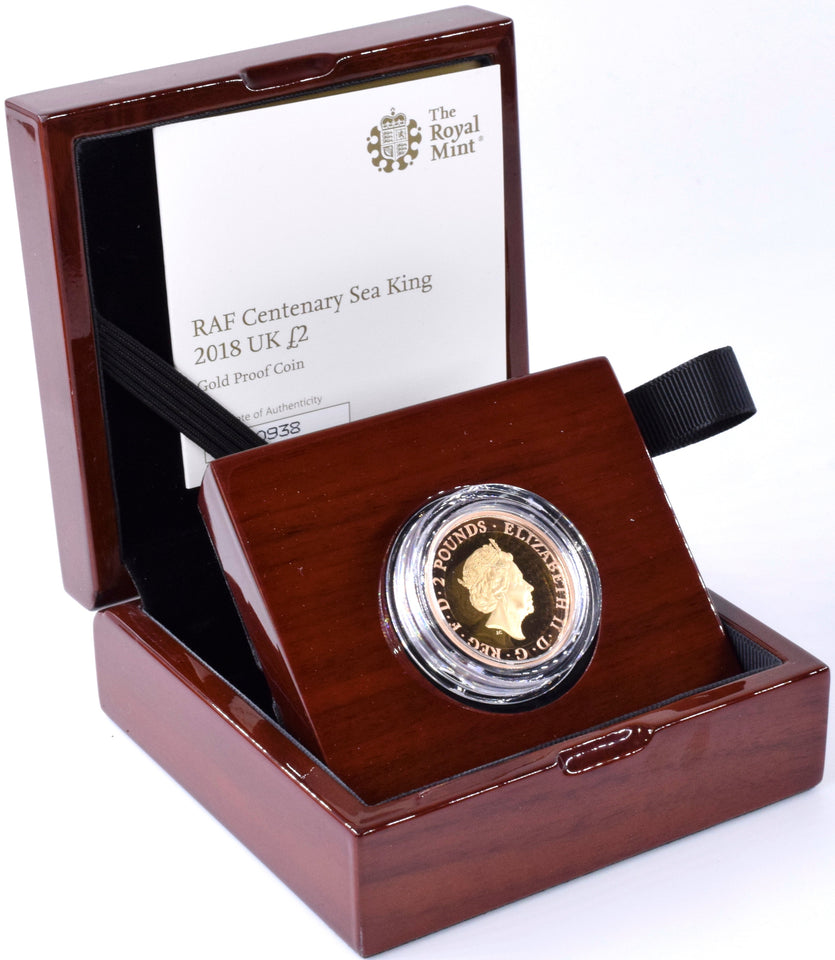 2018 Gold Proof £2 Westland Sea King Coin BOX COA Double Sovereign - Gold Proof £2 - Cambridgeshire Coins