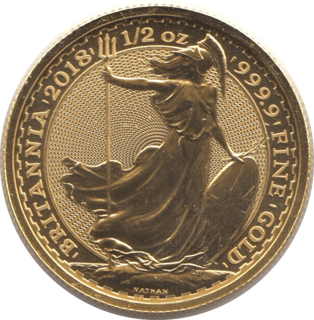 2018 HALF OUNCE GOLD £50 BRITANNIA COIN BRILLIANT UNCIRCULATED - GOLD BRITANNIAS - Cambridgeshire Coins
