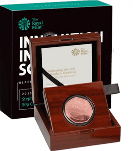 2018 Royal Mint Innovation in Science Stephen Hawking Gold Proof 50p Coin + COA - Gold Proof 50p - Cambridgeshire Coins