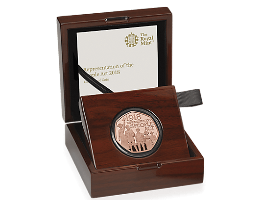 2018 Royal Mint Representation of the people Act 1918 Gold Proof 50p Coin + COA - Gold Proof 50p - Cambridgeshire Coins