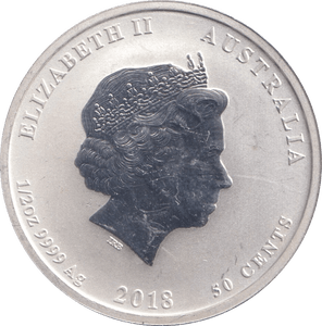 2018 SILVER 50 CENTS AUSTRALIA - SILVER WORLD COINS - Cambridgeshire Coins