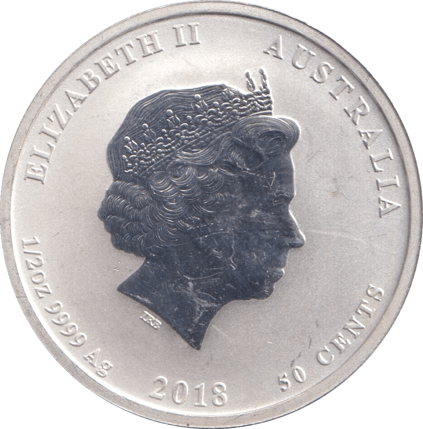 2018 SILVER 50 CENTS AUSTRALIA - SILVER WORLD COINS - Cambridgeshire Coins
