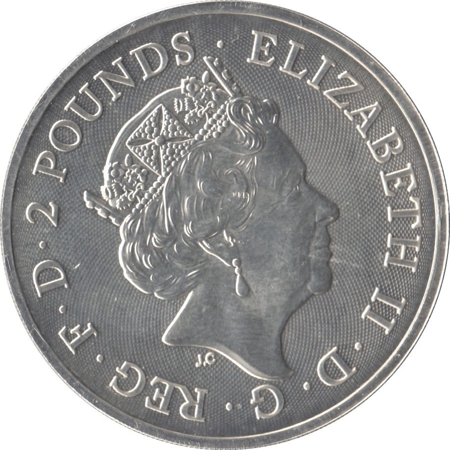 2018 UK BU FINE SILVER YEAR OF THE DOG TWO POUNDS BRITANNIA - SILVER 1 oz COINS - Cambridgeshire Coins