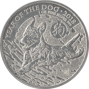 2018 UK BU FINE SILVER YEAR OF THE DOG TWO POUNDS BRITANNIA - SILVER 1 oz COINS - Cambridgeshire Coins