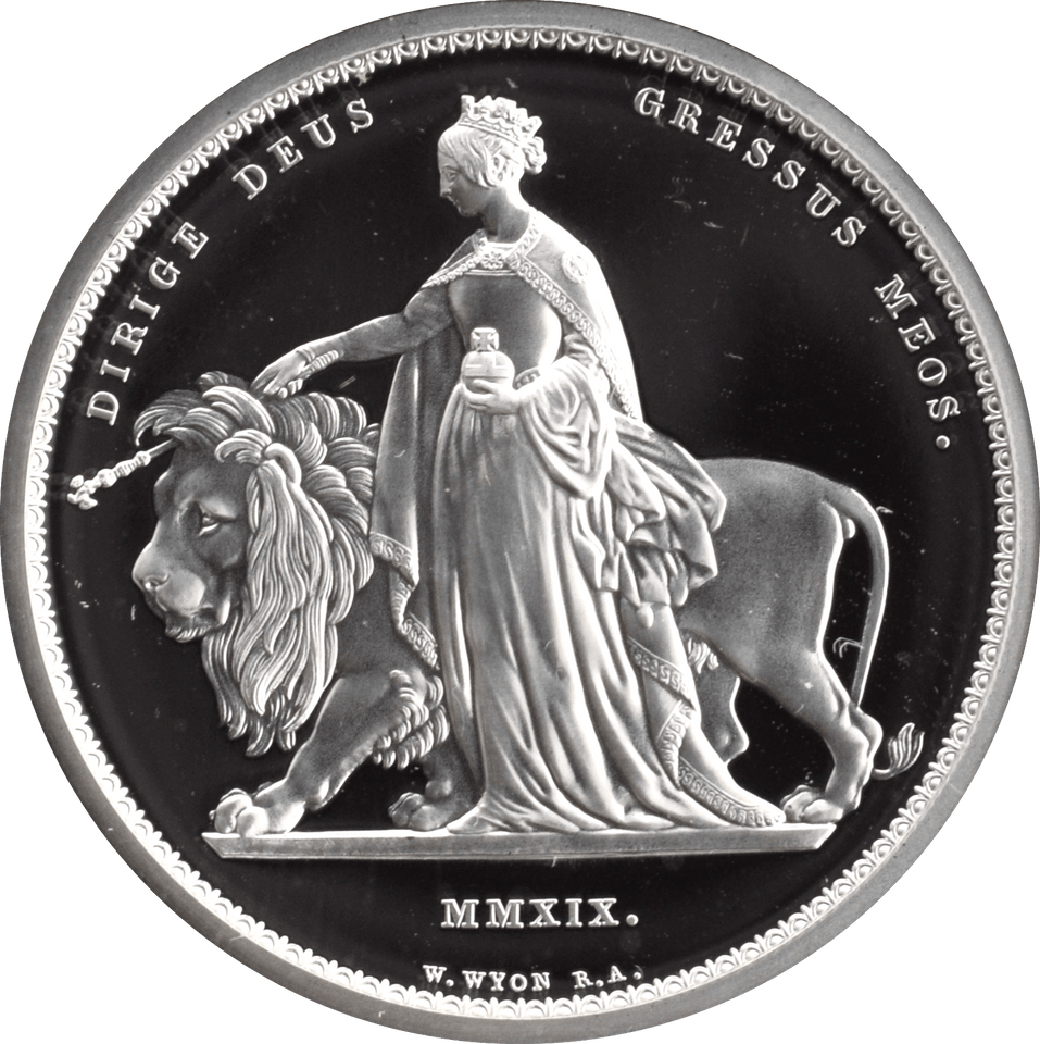 2019 £5 SILVER PROOF TWO OUNCE UNA AND THE LION (NGC) PF69 ULTRA CAMEO - NGC CERTIFIED COINS - Cambridgeshire Coins