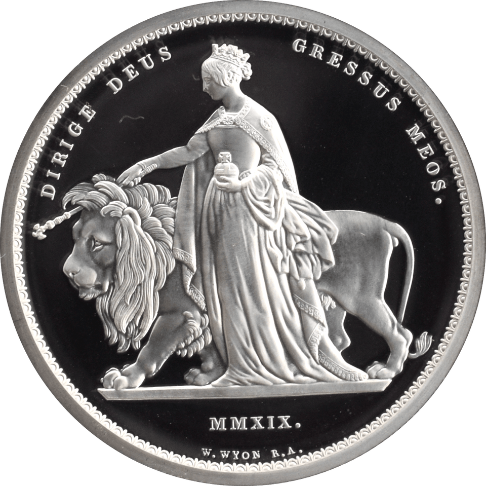 2019 £5 SILVER PROOF TWO OUNCE UNA AND THE LION (NGC) PF69 ULTRA CAMEO - NGC CERTIFIED COINS - Cambridgeshire Coins