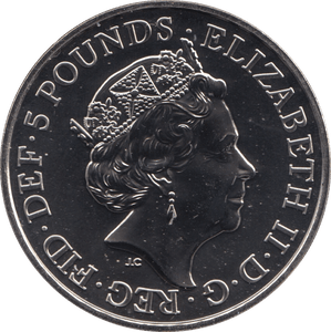 2019 BRILLIANT UNCIRCULATED £5 QUEENS BEASTS LION OF ENGLAND BU - £5 BU - Cambridgeshire Coins
