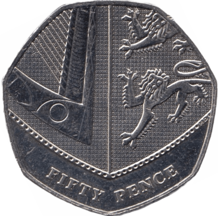 2019 FIFTY PENCE 50P BRILLIANT UNCIRCULATED 50P SECTION OF SHIELD BU - 50p BU - Cambridgeshire Coins