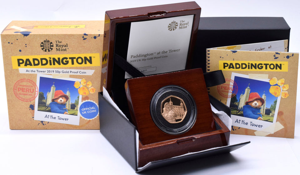 2019 Gold Proof 50p Fifty Pence Coin Paddington Tower of London BOX + COA - Gold Proof 50p - Cambridgeshire Coins