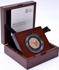 2019 Gold Proof 50p Fifty Pence Coin Wallace & Gromit BOX + COA - Gold Proof 50p - Cambridgeshire Coins