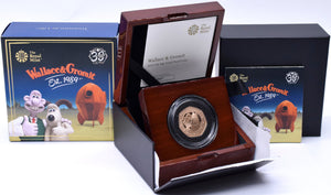 2019 Gold Proof 50p Fifty Pence Coin Wallace & Gromit BOX + COA - Gold Proof 50p - Cambridgeshire Coins