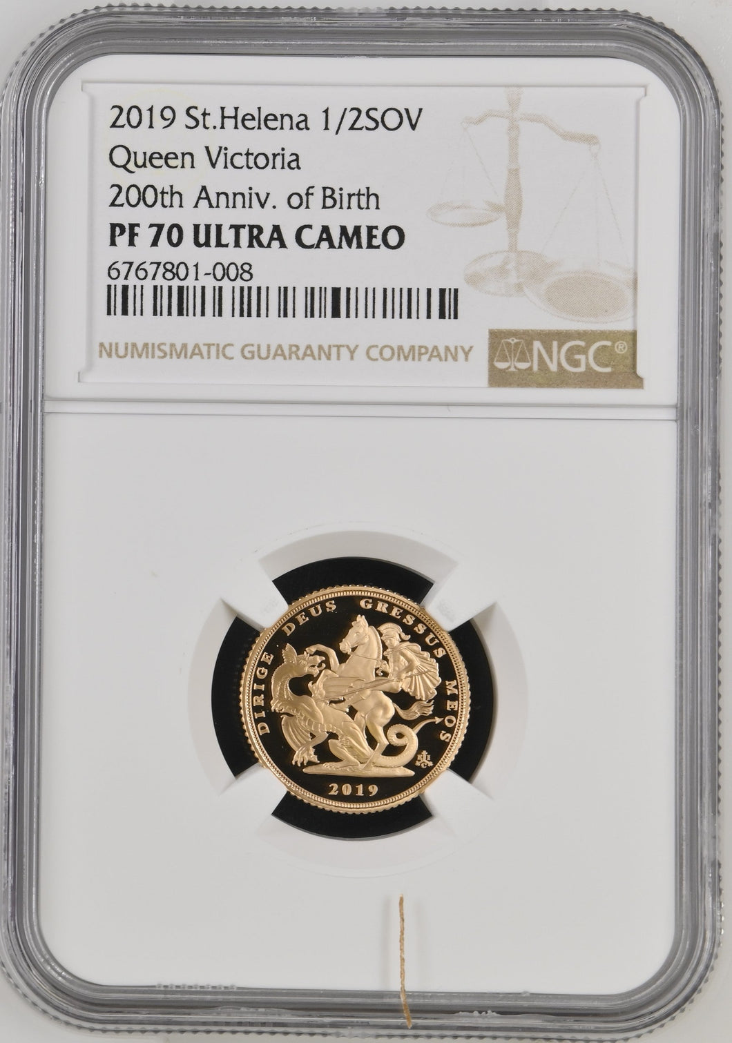 2019 GOLD PROOF HALF SOVEREIGN QUEEN VICTORIA 200TH ANNIVERSARY NGC PF 70 ULTRA CAMEO 02 - NGC CERTIFIED COINS - Cambridgeshire Coins