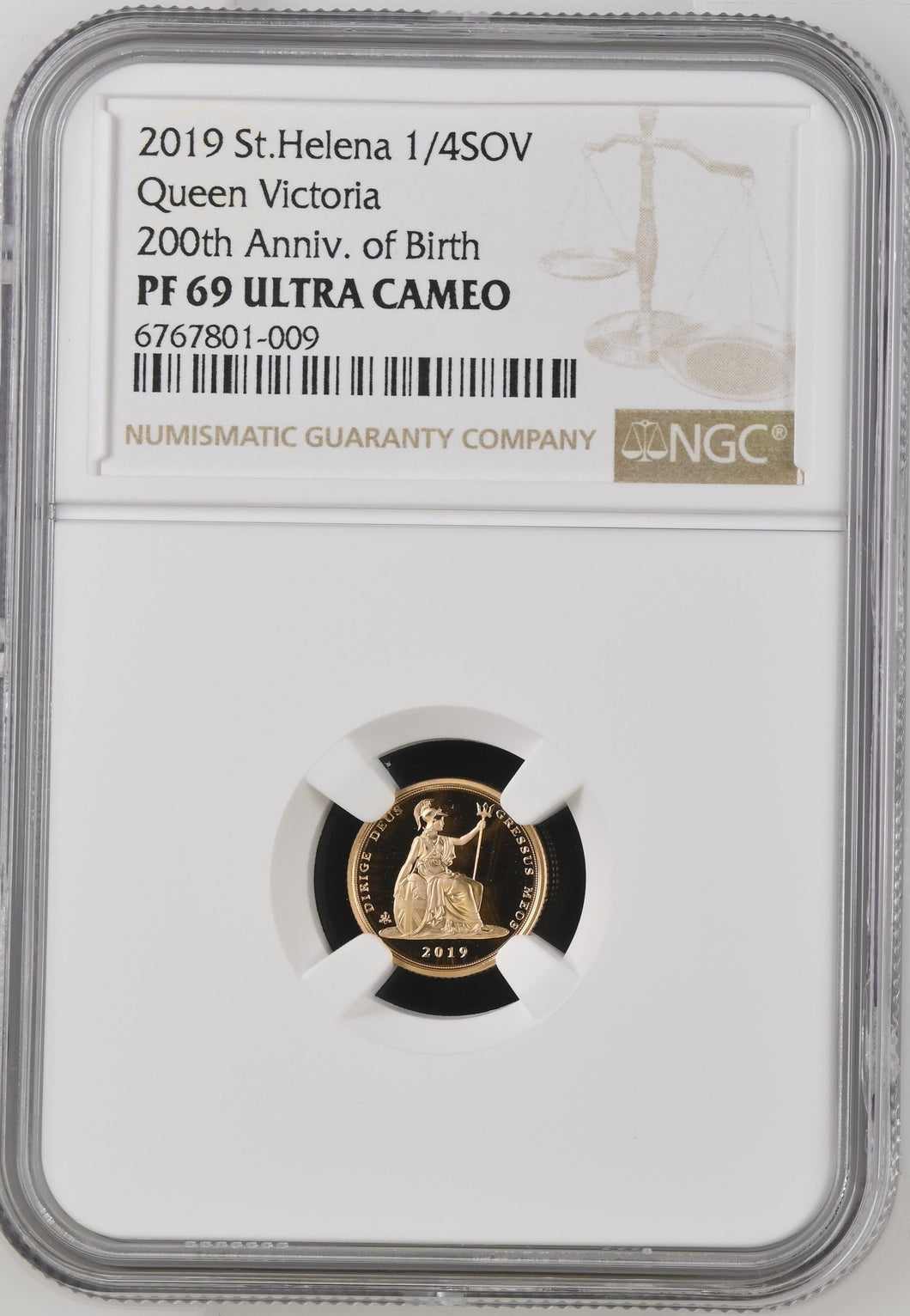 2019 GOLD PROOF QUARTER SOVEREIGN QUEEN VICTORIA 200TH ANNIVERSARY NGC PF 70 ULTRA CAMEO 02 - NGC CERTIFIED COINS - Cambridgeshire Coins