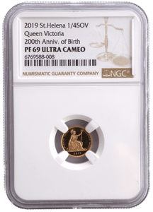 2019 GOLD PROOF QUARTER SOVEREIGN QUEEN VICTORIA 200TH ANNIVERSARY NGC PF 70 ULTRA CAMEO - NGC CERTIFIED COINS - Cambridgeshire Coins