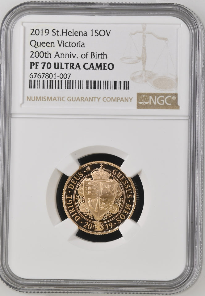 2019 GOLD PROOF SOVEREIGN QUEEN VICTORIA NGC PF 70 ULTRA CAMEO - NGC CERTIFIED COINS - Cambridgeshire Coins