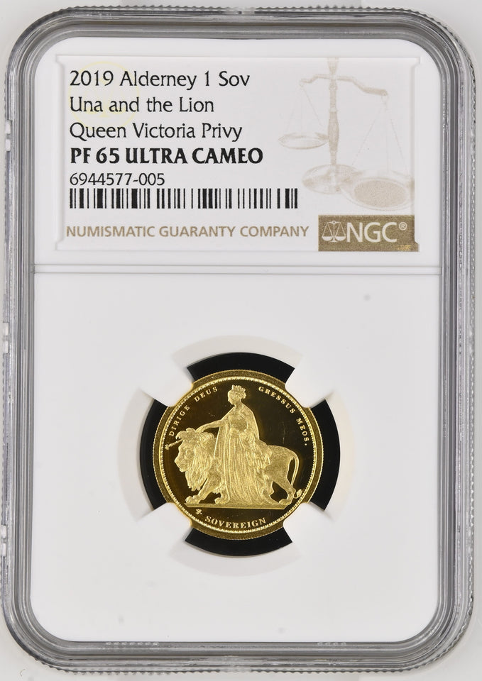 2019 GOLD PROOF SOVEREIGN UNA AND THE LION QUEEN VICTORIA PRIVY NGC PF 65 ULTRA CAMEO - NGC CERTIFIED COINS - Cambridgeshire Coins