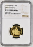 2019 GOLD PROOF SOVEREIGN UNA AND THE LION QUEEN VICTORIA PRIVY NGC PF 65 ULTRA CAMEO - NGC CERTIFIED COINS - Cambridgeshire Coins