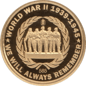 2019 GOLD PROOF VICTORY IN EUROPE WORLD WAR II 1930-1945 WITH COA . REF 35 - GOLD COMMEMORATIVE - Cambridgeshire Coins