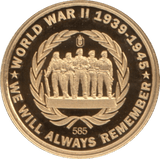 2019 GOLD PROOF VICTORY IN EUROPE WORLD WAR II 1930-1945 WITH COA . REF 35 - GOLD COMMEMORATIVE - Cambridgeshire Coins