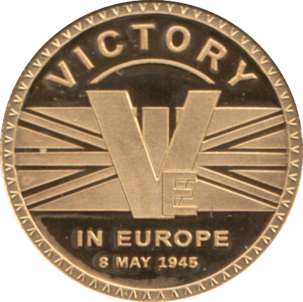 2019 GOLD PROOF VICTORY IN EUROPE WORLD WAR II 1930-1945 WITH COA . REF 35 - GOLD COMMEMORATIVE - Cambridgeshire Coins