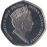 2019 GREEN TURTLE FIFTY PENCE INDIAN OCEAN - WORLD COINS - Cambridgeshire Coins