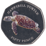 2019 HAWKSBILL TURTLE FIFTY PENCE INDIAN OCEAN - SILVER WORLD COINS - Cambridgeshire Coins