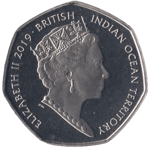 2019 HAWKSBILL TURTLE FIFTY PENCE INDIAN OCEAN - SILVER WORLD COINS - Cambridgeshire Coins