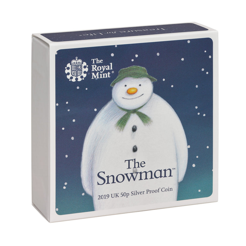 2019 NEW ! The Snowman & James Silver Proof 50p Fifty Pence BOX + COA RARE XMAS - Silver Proof 50p - Cambridgeshire Coins