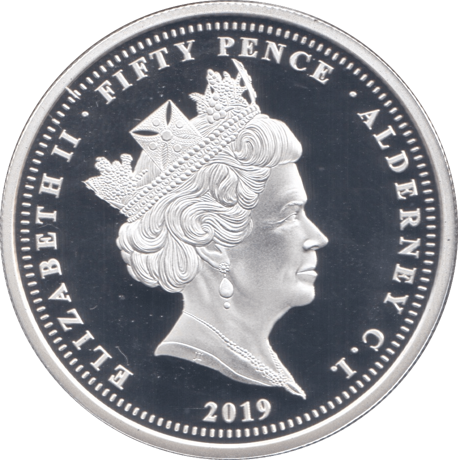 2019 SILVER ALDERNEY D DAY 75TH ANNIVERSARY 50P ( PROOF ) GOLD - SILVER WORLD COINS - Cambridgeshire Coins