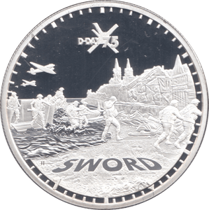2019 SILVER ALDERNEY D DAY 75TH ANNIVERSARY 50P ( PROOF ) SWORD - SILVER WORLD COINS - Cambridgeshire Coins