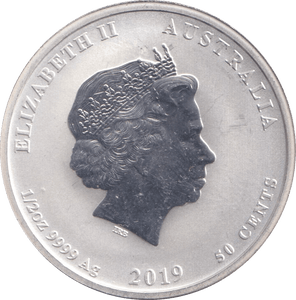 2019 SILVER AUSTRALIA 50 CENT - SILVER WORLD COINS - Cambridgeshire Coins
