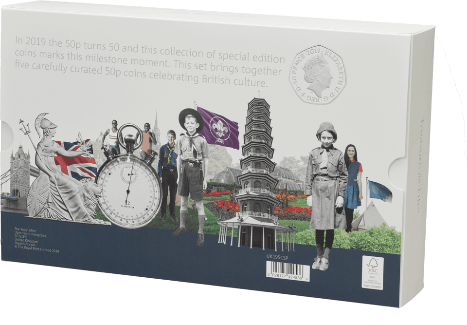 2019 Silver Proof 50 Years of the 50p Fifty Pence Royal Mint Proof Coin Set KEW - Silver Proof - Cambridgeshire Coins