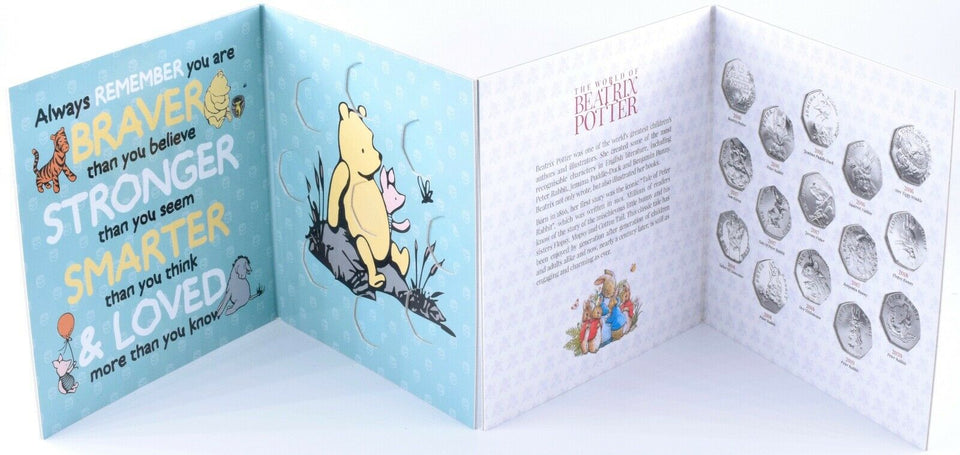 2020 BEATRIX POTTER PETER RABBIT WINNIE THE POOH 50P COIN ALBUMS TWIN PACK - Coin Album - Cambridgeshire Coins
