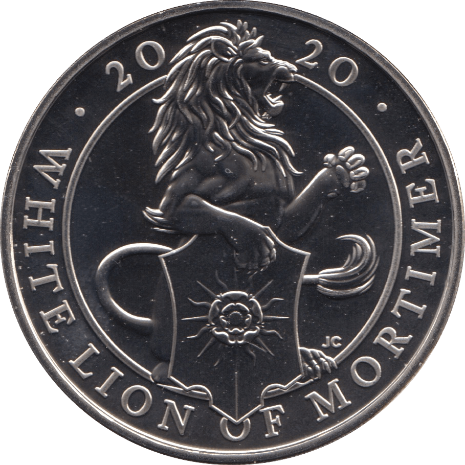 2020 BRILLIANT UNCIRCULATED £5 QUEENS BEASTS WHITE LION OF MORTIMER BU - £5 BU - Cambridgeshire Coins