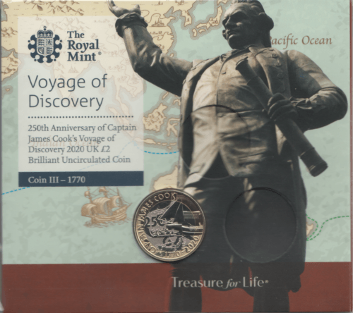 2020 Captain Cook £2 Brilliant Uncirculated Coin 250th Anniversary Pack BU - £2 BU PACK - Cambridgeshire Coins